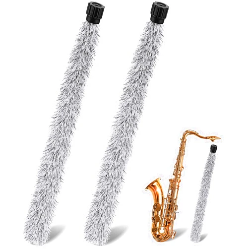 Gejoy 2 Pcs Alto Sax Pad Saver Brush Cleaner Saxophone Cleaning Brush Flute Maintain Care Tool Saxophone Accessories Instrument Gifts, 20.3 Inches Long