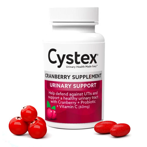 Cystex Cranberry Urinary Tract Health Supplement with Probiotics and Vitamin C, Cranberry Pills for Women, Sugar Free, 75 Caplets