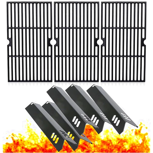Adviace 15 Inch Grill Heat Shields Grates Replacement for Dyna Glo DGF510SBP, DGF510SSP, Backyard Grill BY13-101-001-13, BY14-101-001-04, BH15-101-099-02, Uniflame Grill Replacement Parts GBC1059WB.