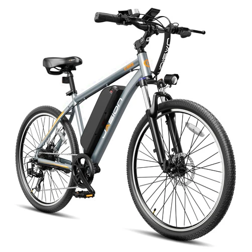 Jasion Electric Bike for Adults - 480 WH Removable Battery, 750 W Peak Motor, 20 MPH Max Speed, Commuting Ebike with LCD Display, 7-Speed E Bicycle with Dual Disc Brakes 27.5 Inch Tires