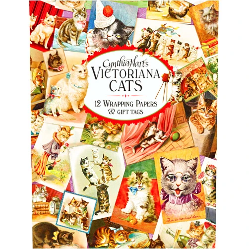 Cynthia Hart's Victoriana Cats: 12 Wrapping Papers and Gift Tags