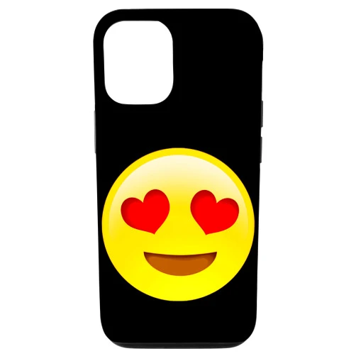 Proud Funny Sarcasm Phone Characters Emoticon R Us iPhone 12/12 Pro Heart Eyes Party Cute Fun Heart Smile Big Loveable Face Case