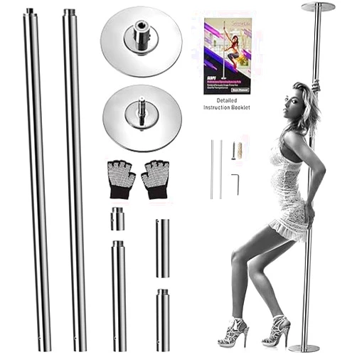 SereneLife Professional Spinning Dance Pole - Portable & Removable, Adjustable, Great for Training Dance & Exercise