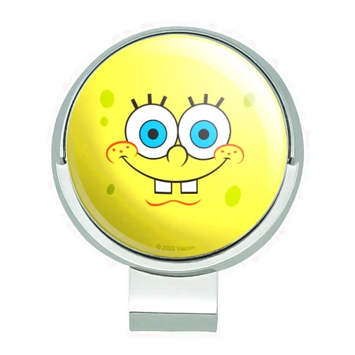 GRAPHICS & MORE Spongebob Smiling Face Golf Hat Clip with Magnetic Ball Marker