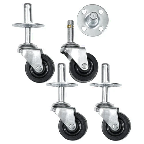 Reliable Hardware Company RH-9006-SET-A Plug Caster Set, Black & Silver 2 inches