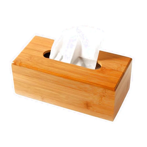 Yuanxue Rectangular Bamboo Wooden Tissue Box, Facial Tissue Box Cover Napkin Holder Drawer Design Home Car Paper Towel Holder Organiser Tissue Dispenser for Kitchen Dinning Bathroom (Large)
