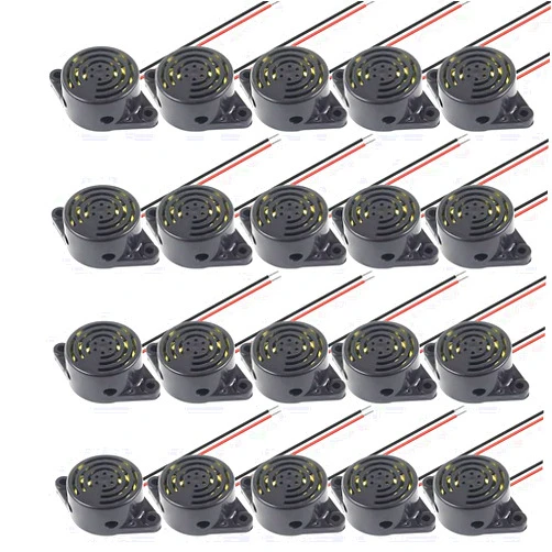 Tatoko 20PCS DC 3-24V Alarm Siren Electronic Piezo Active Buzzer, 100dB High Decibel Continuous Beep Speaker