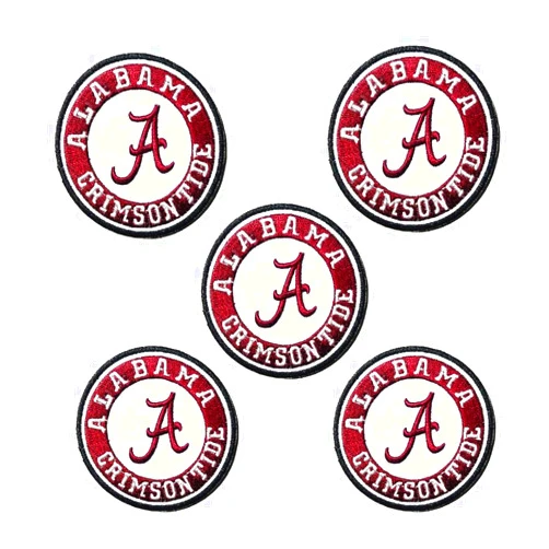 Generic 5Pcs Iron On Sew On Patch for Alabama Crimson Tide Embroidered Decoration Patches for Jeans Jacket Clothing Handbag Shoes Caps (2.4'')