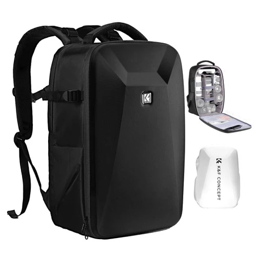 K&F CONCEPT Camera Backpack,Hardshell Photography DSLR Camera Bag with 15-15.6 Inch Laptop Compartment Waterproof Hard Shell Camera Case Compatible with Canon/Nikon/Sony/DJI Mavic Drone