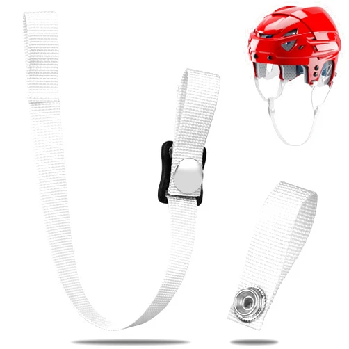 CloceanBrand Hockey Helmet Chin Strap with Single Strengthened Snap Ice Hockey Chin Strap Replacement Parts Loop Repair Kit (White), 10.6''