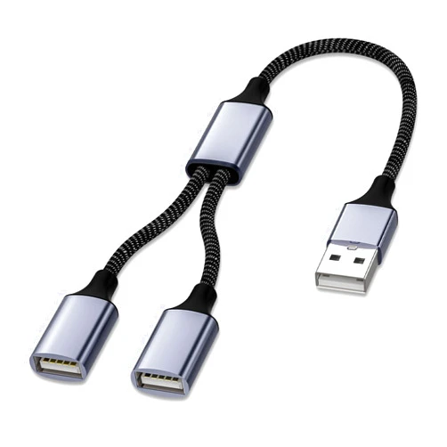 Jasput USB Splitter 1 in 2 Out, USB Male to Female USB Extender Charger & Data Transfer Double USB Cord, USB Y Splitter Cable for TV, Light,Charging, Laptop, PC, Mac, HDD, Phone