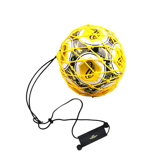 PodiuMax Handle Solo Soccer Kick Trainer with New Ball Locked Net Design, Soccer Ball Bungee Elastic Training Juggling Net (Fits Ball Size 3, 4, 5)