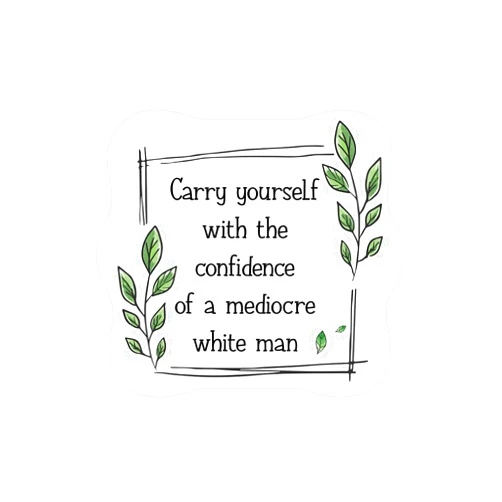 Arezzaa (3pcs) Carry Yourself with The Confidence of A Mediocre White Man Sticker - Magnet Sticker - Laptop Sticker - Feminist Sticker - Male Fragility Sticker - Confidence Sticker (Size 3