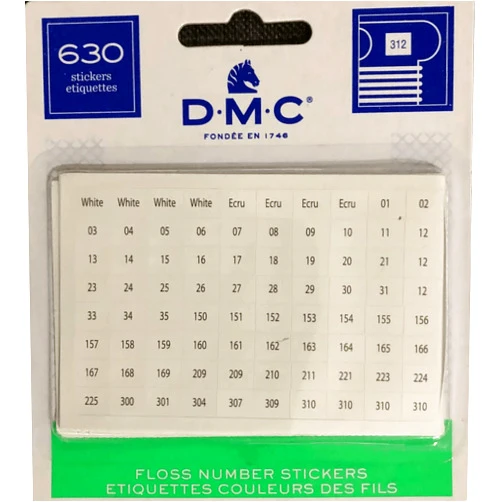 DMC Floss Number Stickers, 630/Pkg