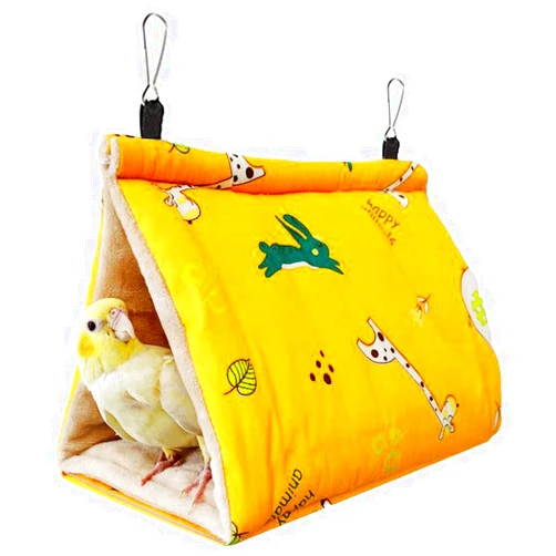 Xungieto Warm Bird Nest House for Cages, Hanging Bird Bed Plush Bird Hammock Winter Bird Snuggle Hut for Parakeet Conure Lovebird Parrot Bird Cage Accessories