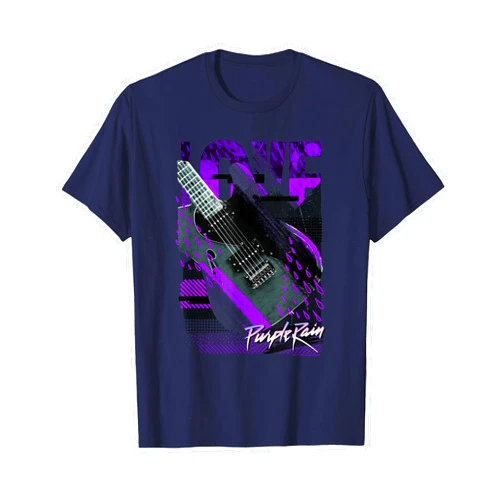 Purple Rain WB100 Purple Rain Love Guitar Retro Prince Collage Logo T-Shirt