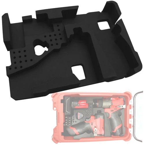 Terixe EVA Liner Organizer for Gen 3 M12 Drill Driver 3497-22(3404-20&3453-20), Compatible with Milwaukee 48-22-8435 Packout Tool Box - Precision-Cut Insert, Black