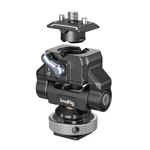 SmallRig Quick Release Camera Monitor Mount with Cold Shoe, Supports Swivel 360° and Tilt 170° Adjustable, Drop-in HawkLock Camera Hot Cold Shoe Monitor Holder for 5