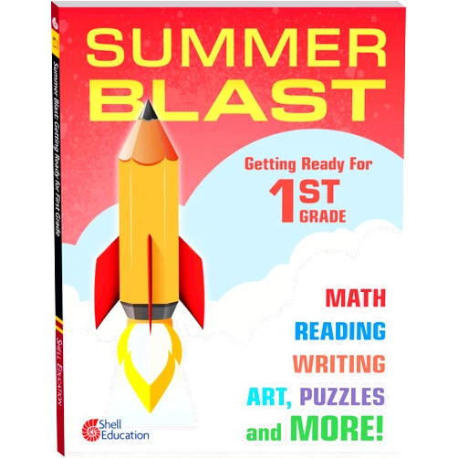 Jodene Smith Summer Blast: Getting Ready for First Grade – Full-Color Workbook for Kids Ages 5-7 - Reading, Writing, Art, and Math Worksheets - Prevent Summer Learning Loss – Parent Tips