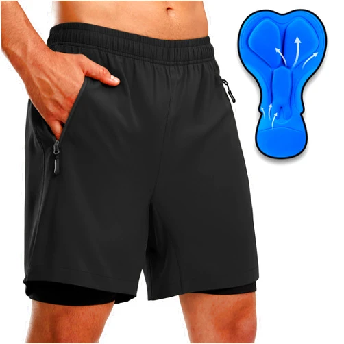 Bikewa Men's Mountain Bike Shorts 3D Padded Loose-fit Riding Biking Cycling Bicycle Biker Shorts for Men Zipper Pockets