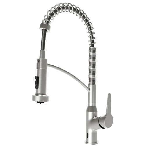 Karran Scottsdale Touchless Kitchen Faucet, Commercial Spring Pull-Down Sprayer, High-Arc Single Handle, Dual Spray Modes, Deck Mount (Spot Free Stainless Steel)