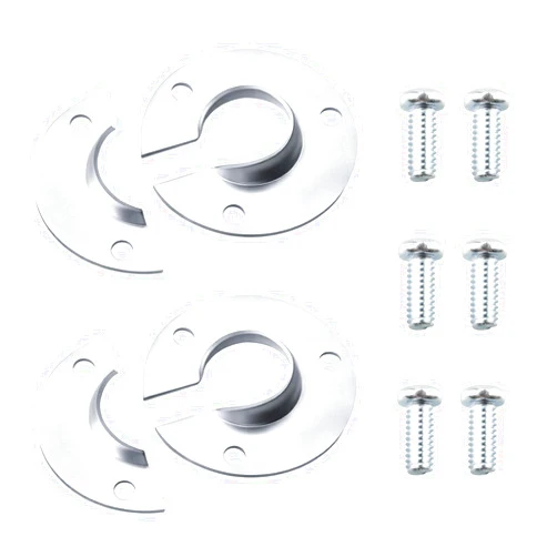 LanKstet 804-1 Feet Hardware Plates Replacement-2pc Each of Half & Slotted Hold Down Caps,6 Screws for Xtenda-Leg Rubber Feet Kit 604;600 Ladder Levelers