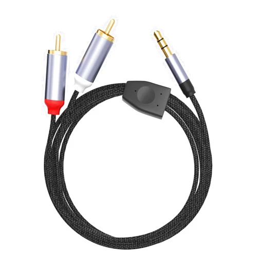 LJ zjcxin RCA to 3.5mm Aux Cable, Aux to RCA Headphone Male to Male Jack Adapter Nylon Braided 1/8 to RCA Audio Y Cord for Smartphones, MP3, Tablets, Speakers, HDTV (16.4 FT)