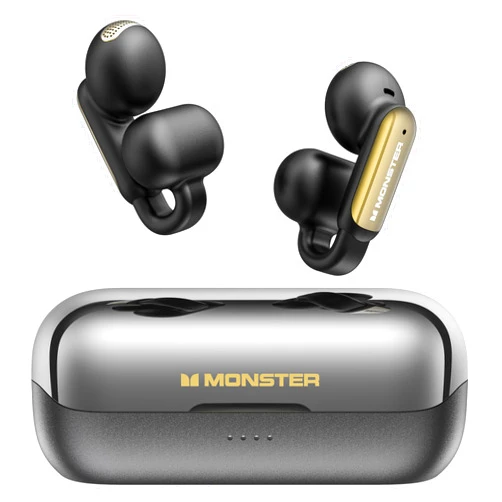 Monster Open AC601 Wireless Earbuds, Comfort Clip-On Bluetooth Earbuds, Bluetooth 5.4 Earbuds with Environmental Noise Cancellation, IPX5 Waterproof & Touch Control Wireless Headphones for Anywhere