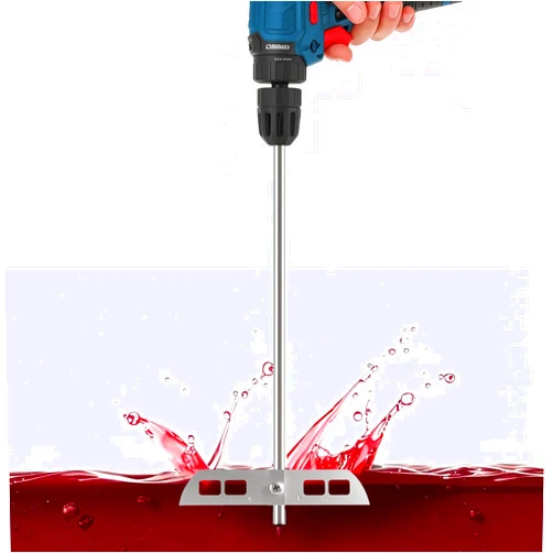 Dbgogo 16.5” Wine Beer Degassing Whip Stirrer for Wine Making, Stainless Steel Drill Mixer Rod Attachment Wand with Paddles, Mixing Stirring De Gassing Beer Wine Kombucha Mead Wort