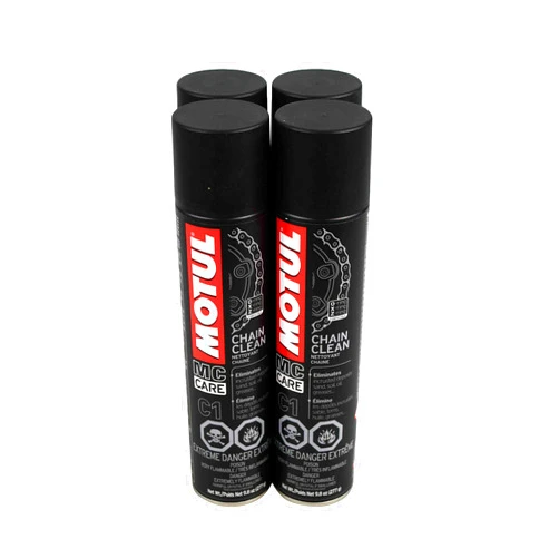 Motul 103243 C1 Chain Clean O, X & Z-Ring Compatible 400mL/9.8 Fl oz Can 4 Pack
