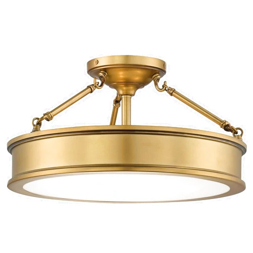 Minka Lavery Semi Flush Mount Ceiling Light 4177-249, Harbour Point Glass Lighting Fixture, 3 Light, Liberty Gold