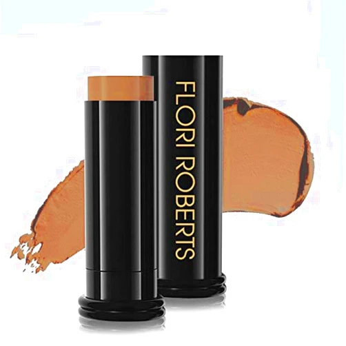 Flori Roberts Base Strokes Crème Foundation Stick by Flori Roberts, Full Coverage for Women of Color or Deeper Skin Tones, Long Lasting Makeup, Natural Finish, Complexion Concealer & Corrector