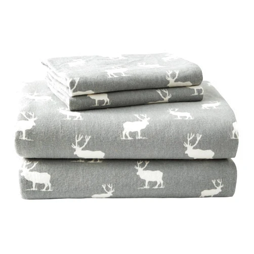 Eddie Bauer - Queen Sheets, Cotton Flannel Bedding Set, Brushed For Extra Softness, Cozy Home Decor (Elk Grove, Queen)