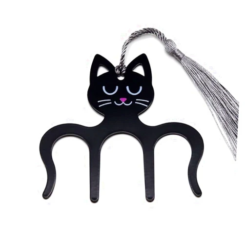 Couponhub Cat Shape Metal Music Book Clip and Page Holder - Sheet Music Holders for Piano, Keyboard, Stands, and Books - Adorable Page Marker Clips,Black