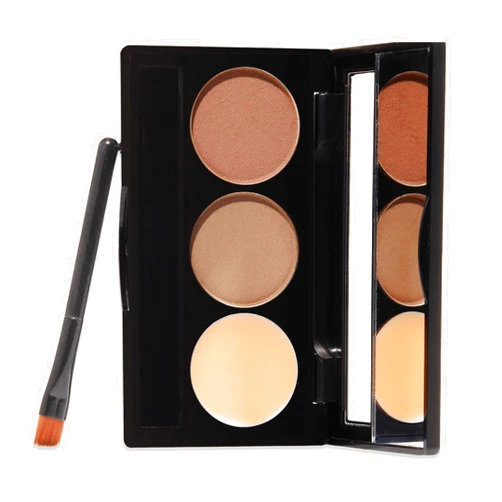 Gerard Cosmetics Brow Bar To Go by Gerard Cosmetics (Medium to Ebony), Eyebrow Trio Kit with Brow Powder, Brow Wax, and Angled Brush, Eyebrow Powder Dark Brown, Cruelty Free & Made in the USA