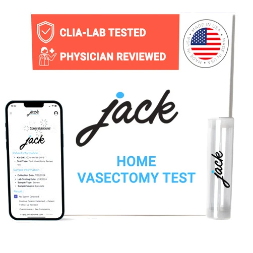 Jack At-Home Semen Analysis Jack at-Home Vasectomy Test Kit - Accurate Results from CLIA-Certified Lab - FSA & HSA Eligible Private and Secure Physician Reviewed Post-Vasectomy Test Results