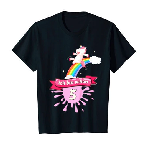 Schönes Kinder Geburtstag Geschenk Kids 5 years old girls' unicorn children's shirt for 5th birthday T-Shirt