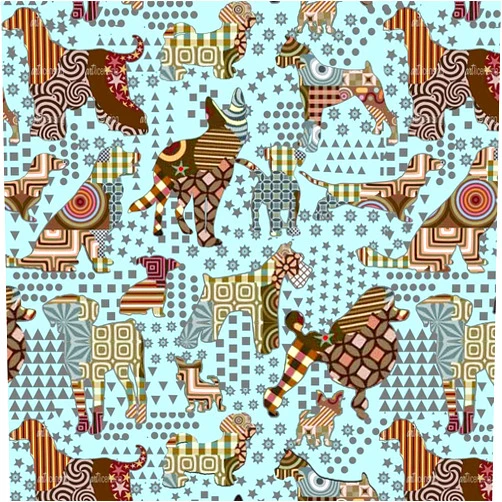 SYKEL ENTERPRISES Sykel Fabrics Life is Better with a Dog Tossed Dogs Aqua