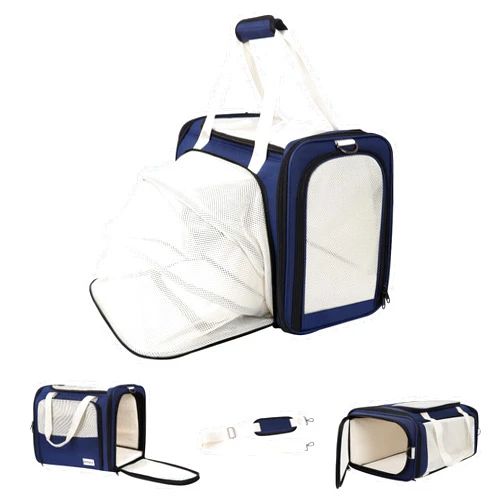 Pidipiti 19 x 13.5 x 9.5 TSA Approved Large pet Carrier for cat and Small Dog up to 12-15 lbs,Turn Down to Under-seat for Southwest Allegiant and Other Airlines Have 9'' or 9.5'' Height Space