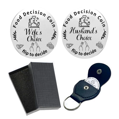 DELSWIN Pocket Hug Token Gifts for Men Boyfriend Girlfriend with Leather Keychain