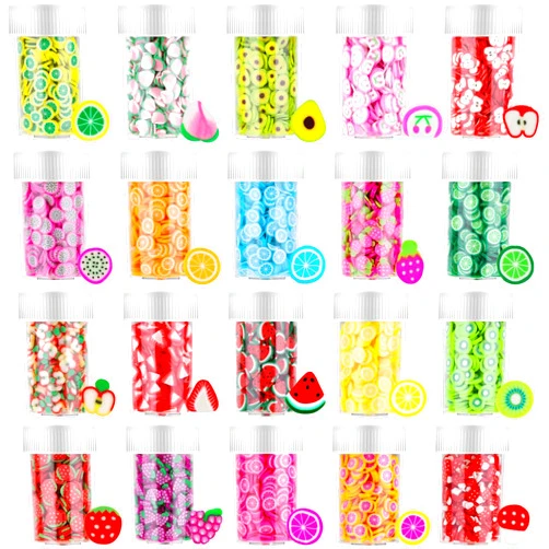 Acejoz 16000 Pcs Fruit Nail Art Slices, Acejoz 20 Styles Fruit Slime Charms Fimo Slices 3D Polymer Slices for Slime, Lip Gloss Making Supplies Resin and Nail Art Decorations
