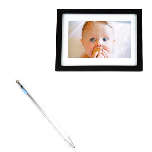 BoxWave Stylus Pen Compatible with Skylight WiFi Digital Picture Frame 916496 (10 in) - AccuPoint Active Stylus, Electronic Stylus with Ultra Fine Tip - Metallic Silver