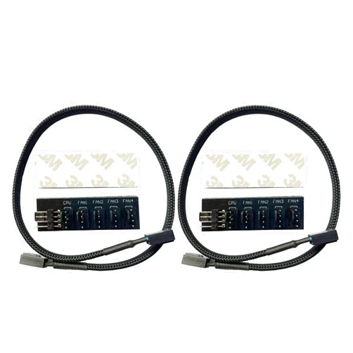Aypzuke 2 Pack PWM Fan Splitter Hub for Compuer Cooler Case Fans 1 to 5 Way(4pin+3pin)
