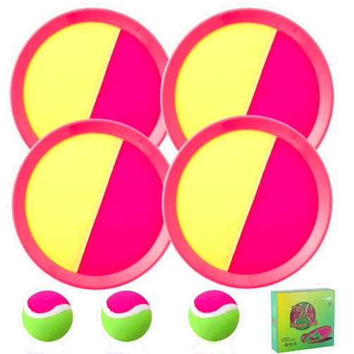 Bufeeaye Outdoor Games for Kids - Outside Toys for Kids Ages 4-8, Toss and Catch Ball Set, with 4 Paddles 4 Balls, and 1 Storage Bag, Yard Games for Kids Boys Girls Christmas Birthday Gifts New Year Gifts