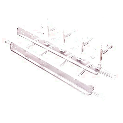 YUCHENGTECH Vacuum Gas Distributor Glass Manifold Vacuum Gas Chemistry Lab Glassware with Solid PTFE Stopcock(4-Port, Double Bank)