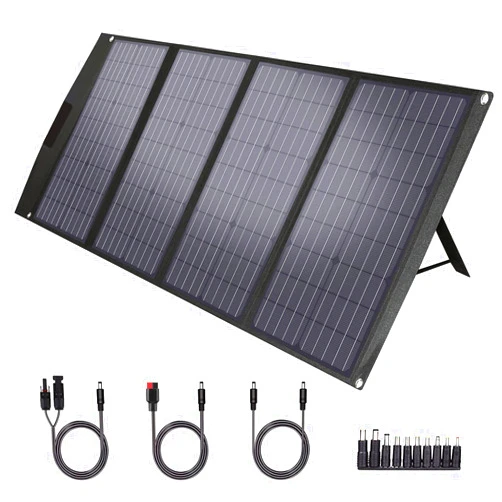 TwelSeavan Solar Panel 120W, Foldable Portable Solar Panel Charger for Jackery/EF ECOFLOW/Goal Zero/Rockpals Power Station, 4 Ports with USB3.0, TypeC for Outdoor Camping RV Phone Laptop Tablet Camera