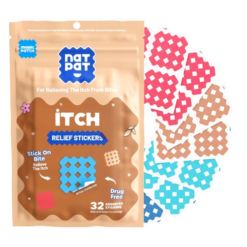 BUZZPATCH NATPAT Magic Patch Itch Relief Stickers - Insect Bite Patch for Mosquitos, Ticks, Midges, Sandflies, and Bed Bug Bites - Buzzpatch - 32 Count