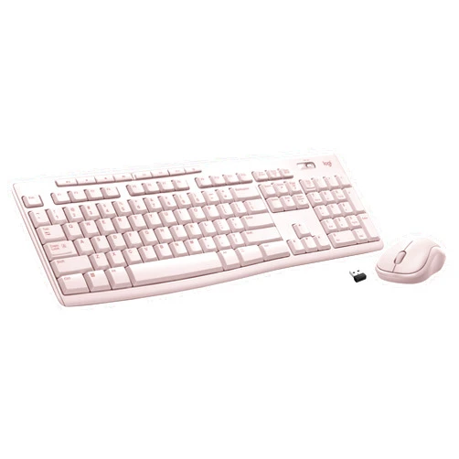 Logitech MK270 Wireless Keyboard and Mouse Combo for Windows, 2.4 GHz Wireless, Compact Mouse, 8 Multimedia and Shortcut Keys, 2-Year Battery Life, for PC, Laptop - Rose