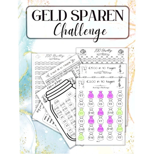 ED Jack Sparplan Geld Sparen Challenge Buch: budget planner challenge deutsch : Monatlicher und wöchentlicher Spar Tracker | 100€ , 250€ ,300€ ,500€,1000€,10000€ mehr ... Sparen Herausforderungen (German Edition)
