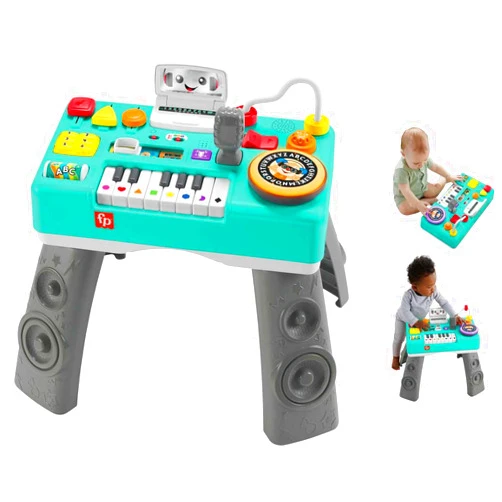 Fisher-Price Baby & Toddler Toy Laugh & Learn Mix & Learn DJ Table Musical Activity Center with Lights & Sounds for Infants Ages 6+ Months